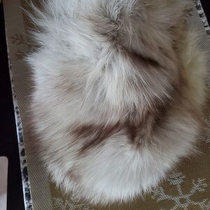Elegant Cream and Brown Fur Hat